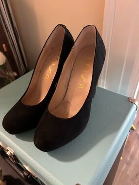 Black Suede Platform Heels
